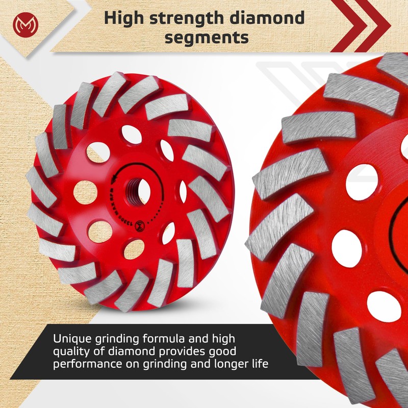 MonoPro Diamond Grinding Wheel 4 1/2 inch for Angle Grinder,