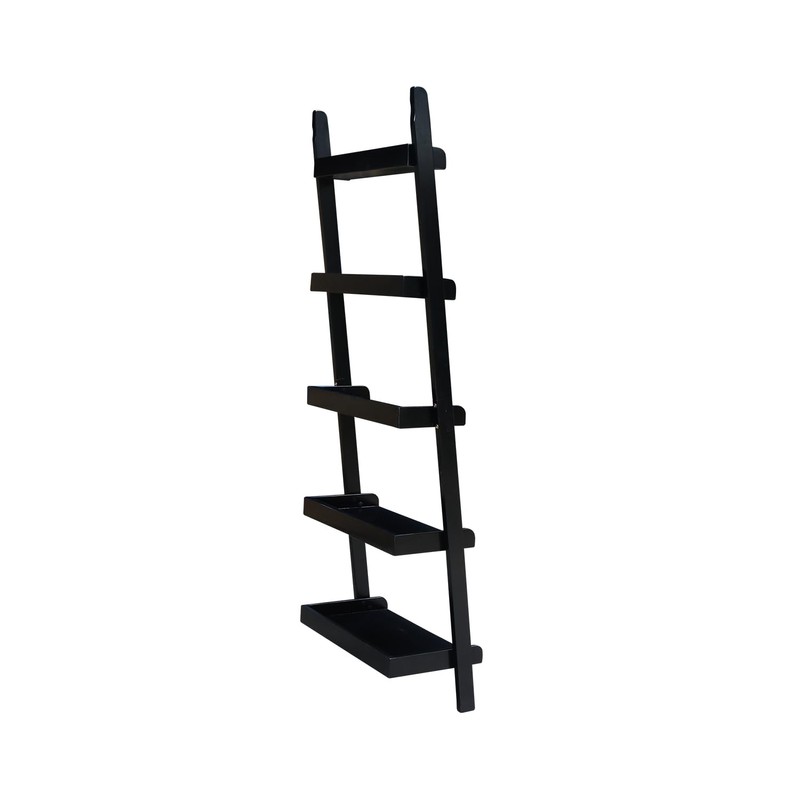 International Concepts 5 Tier Leaning Shelf, Black