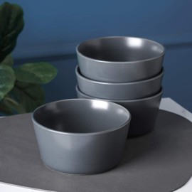 Stone Lain Coupe Stoneware Set of 4, Bowls, Gray Matte