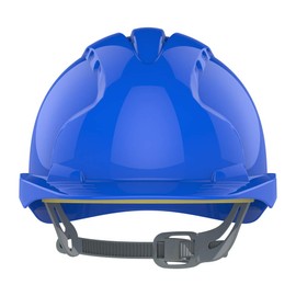 JSP EVO®2 Safety Helmet with Slip Ratchet Adjustment Harness - EN 397 Industrial Hard Hat for Building, Construction and Work sites - Blue (JSP AJE030-000-500)