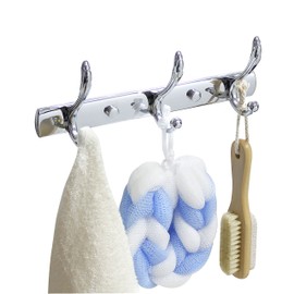 MODONA Large Triple Towel & Robe Hook â Polished Chrome