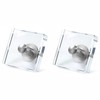 JEREVER 2 Pack Acrylic Knobs Large Size Crystal Brass Drawer