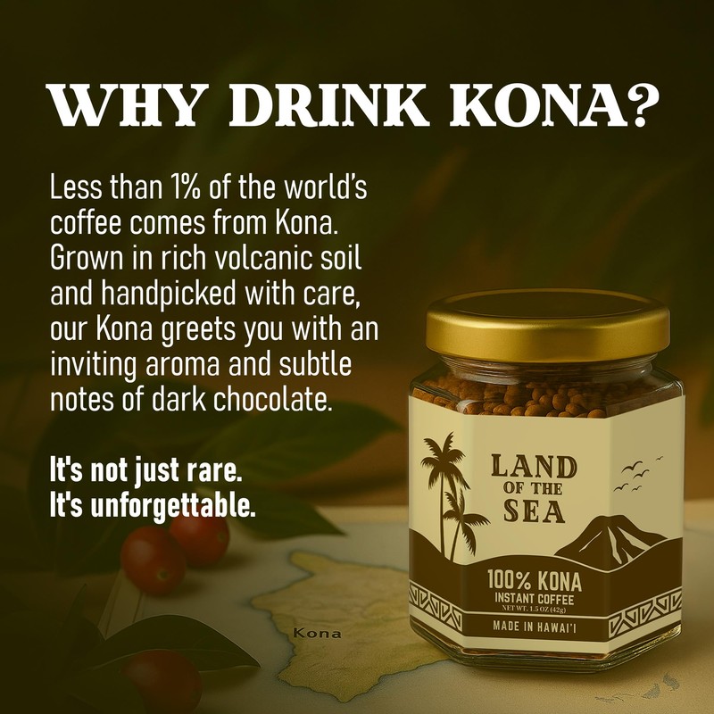 Land of the Sea 100% Kona Instant Coffee - Freeze