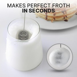 Zulay Kitchen Tornado Whisk Milk Frother Handheld - Coffee Frother Wand With Stand - Triple Whisk Hand Held Mixer - Electric Stirrer Frothing Wand for Latte, Matcha, Protein Powder - Caribbean Aqua