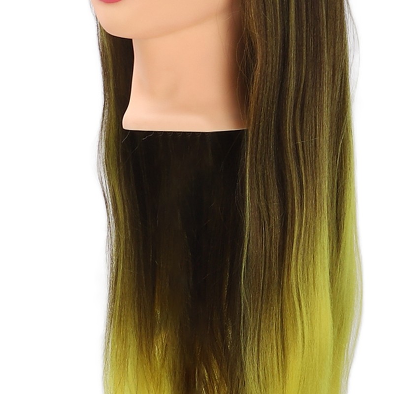 Hair Mannequin Head Simulation Ink Yellow Colour Mixture Gradient Hair