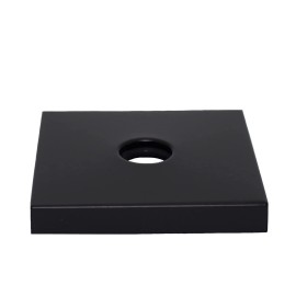 Corla Square 3.5" Shower Arm Flange Large Modern Escutcheon Replacement Plate - Matte Black