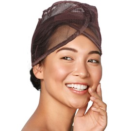 DONNA Extra Large Mesh Wrap 1pc HEADBAND, Mesh Wrap for Women’s Hair for Face Wash, Makeup Hair Accessories Headbands, 1PC BROWN COLOR