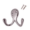 4 Pack of Chrome Double Coat Hooks Door & Wall