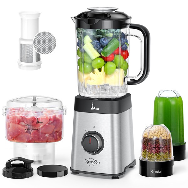 Sangcon Blenders and Food Processor Combo for Kitchen, 5 in
