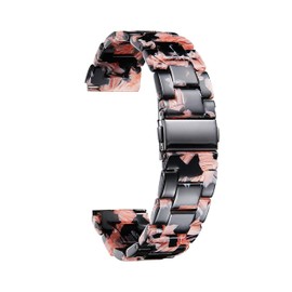 BINLUN Resin Watch Bands Replacement Watch Straps for Men Women 14 Colors Quick Release Wrist Bands 12/14/16/18/20/22mm Fashion Skin-Friendly Watch Bracelets, Black Flower 16mm