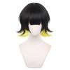 Servelove Character Cosplay wig for Anime Black Yellow short Unisex