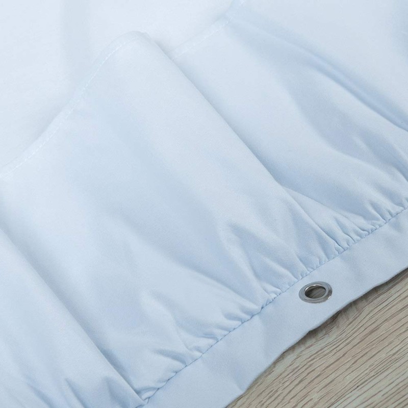 Light Blue Ruffle Shower Curtain Farmhouse Fabric Cloth Shower Curtains