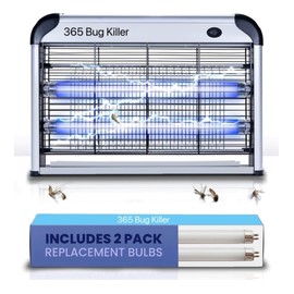 Indoor Insect Zapper with (2) Additional Replacement Bulbs - Effectively Eliminates Flies and Mosquitoes - Lightweight Design, Powerful 2800V Grid for Efficient Pest Control - Easy-to-Clean Unit