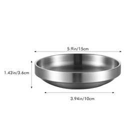 Cat Bowl, Flat Stainless Steel, Pack of 2, 304 Material Cat Bowl, Cat Feeding Bowl, Drinking Bowl, Cat Bowl, Cat Feeding Bowl, Drop-Proof and Easy to Clean