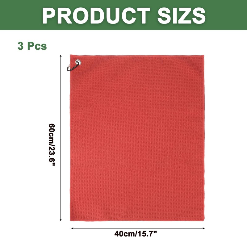 PATIKIL 24"x16" Microfiber Golf Towel, 3 Pack Tri-Fold Golf Towels