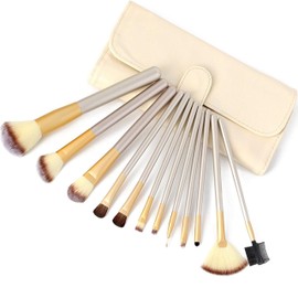 Retoo Makeup Brush Set, 12 Pieces, Professional Makeup Brush Set with Brush Box for Eyeshadow, Eyebrows, Foundation, Face Brush, Powder Brush, Makeup Brush Set, Cosmetic Brush, White