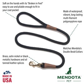 Mendota Dog Products Snap Leash, 1/2-Inch by 6-Feet, Twist Sea Foam