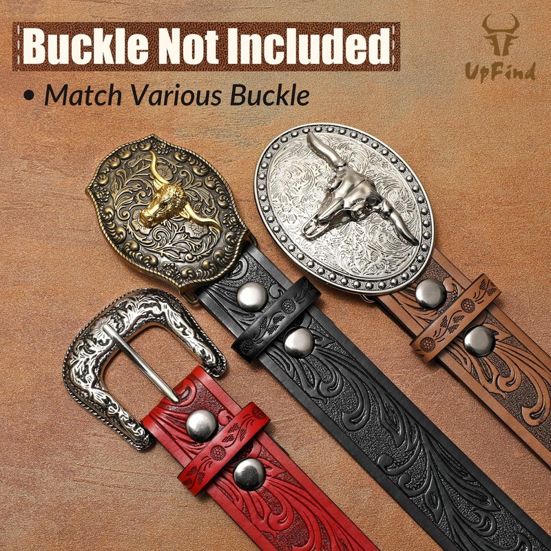 UpFind Men Women Western Belt Strap without Buckle 1.5" Wide