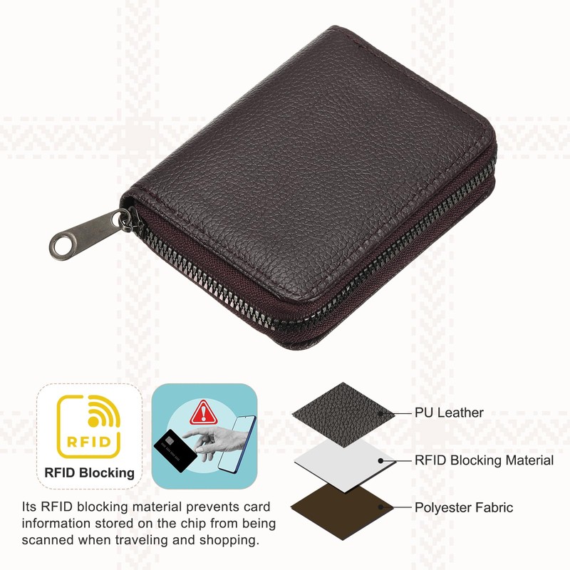 PATIKIL Credit Card Holder Zipper Wallet, Leather Card ID Case