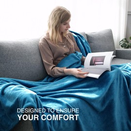 IR Imperial Rooms Fleece Blanket - Super Soft Fluffy Throw Blanket for Sofa and Bed - Warm and Cozy Lightweight 400 GSM Microfiber Bed Throws Blankets, 50 x 60 Inches (Throw/Travel, Teal)