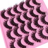 Yawamica False Lashes Wispy 16mm Mink Lashes Pack 12 Pairs