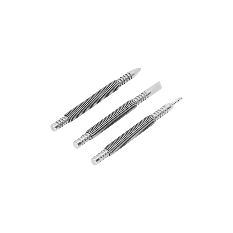 Spring Nail Punch 3 Pcs Carbon Steel Loaded Design 3500psi