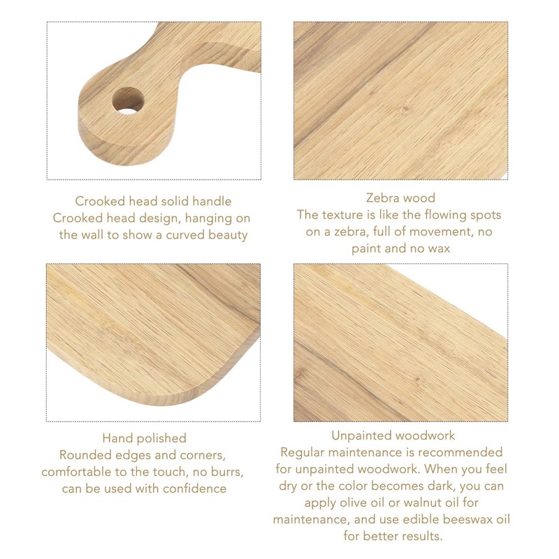 Wood Cutting Board with Handle Hand Polished Beautiful Chopping Board