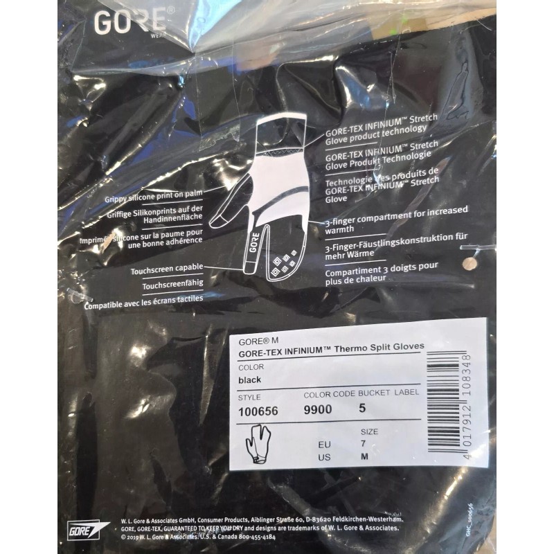 Gore Gor-Tex Gortex Medium Infinium Thermo Split Cycling Gloves 100656