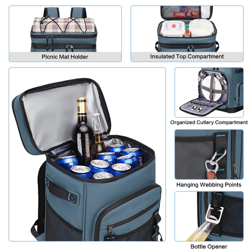 Hulongo 48Cans Cooler Backpack, Waterproof Insulated Backpack Cooler for Men