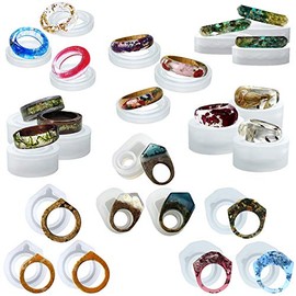 Funshowcase - Molde de silicona para manualidades de arcilla líquida, resina epoxi, joyería plana