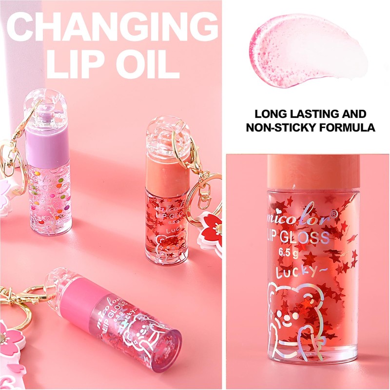 3 Colors Hydrating Lip Gloss Set, Glossy Shimmer High Shine