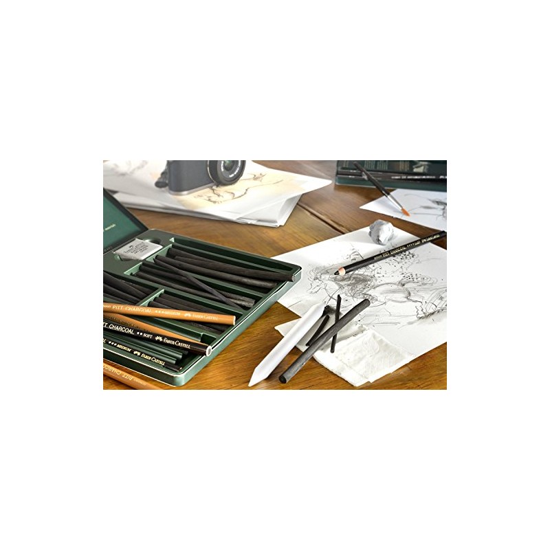 Faber-Castell Hard Compressed Pitt Charcoal Stick - Black
