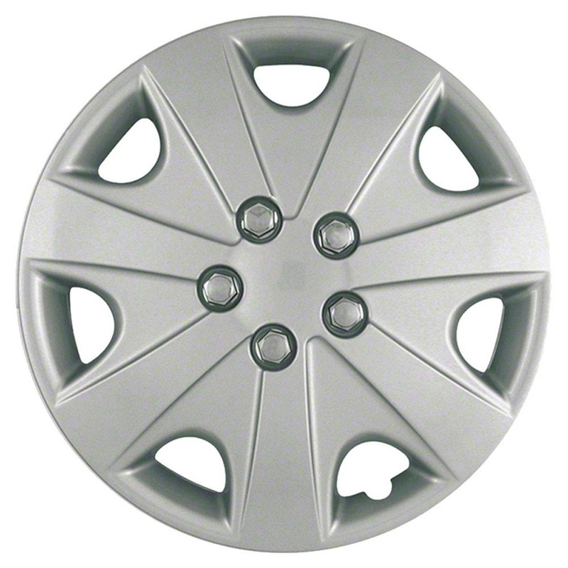 Brighter Design Set of 4 15" Push-on Silver Hubcaps for