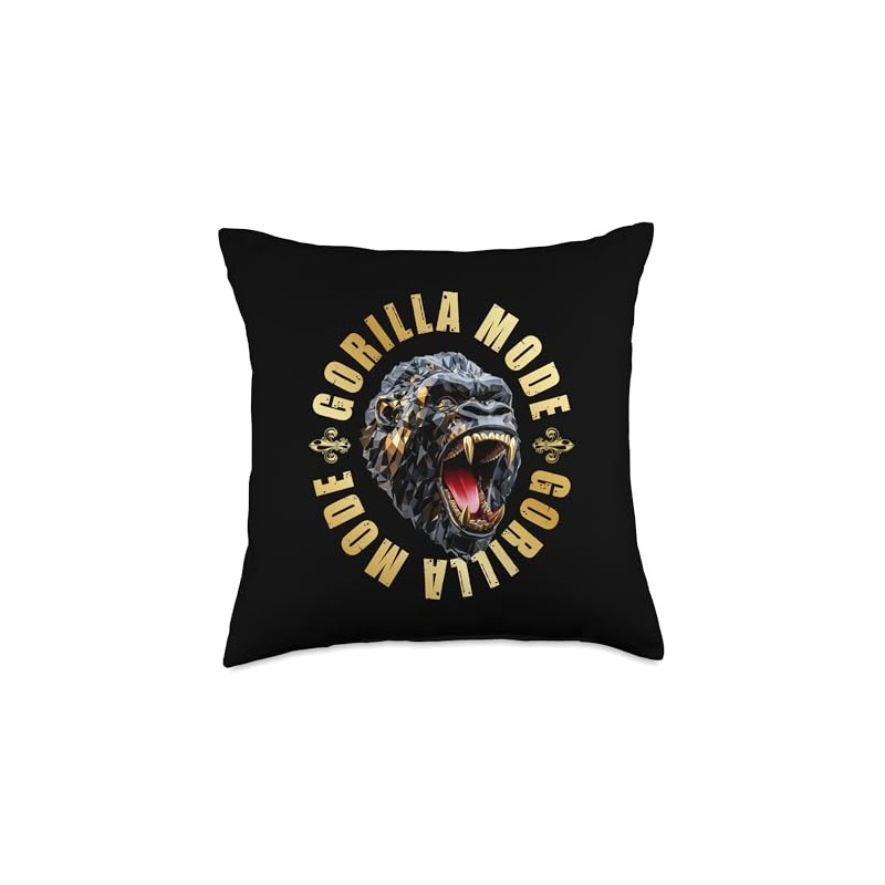 Gorilla Mode Workout Gym Motivation Beast Training Quote Throw Pillow