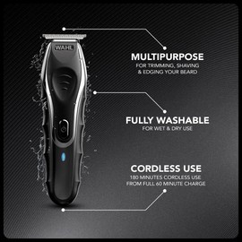 Wahl Aqua Blade Stubble & Beard Trimmer, Trimmers for Men, Stubble Trimmers, Male Grooming Set, Close Cutting, Fully Washable, Suitable for Wet/Dry Use, Beard Care