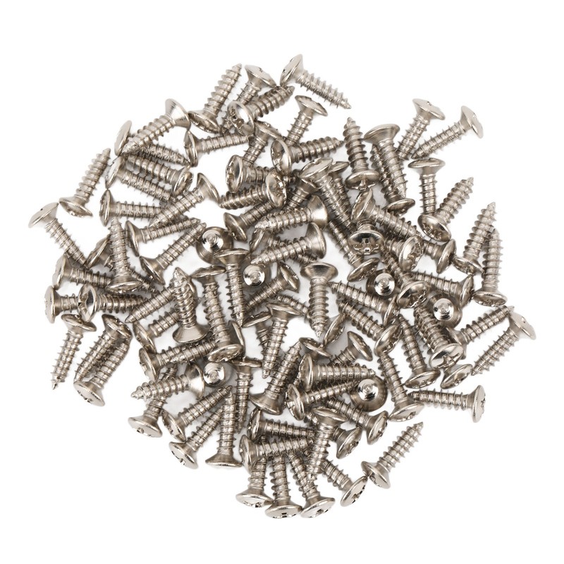 100PCS Guitar Pickguard Screws Metal Guard Plate Mounting Screw Electric