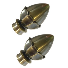 ABC Decor Acorn Curtain Pole Finials, Antique Brass, 28mm, pair of finials