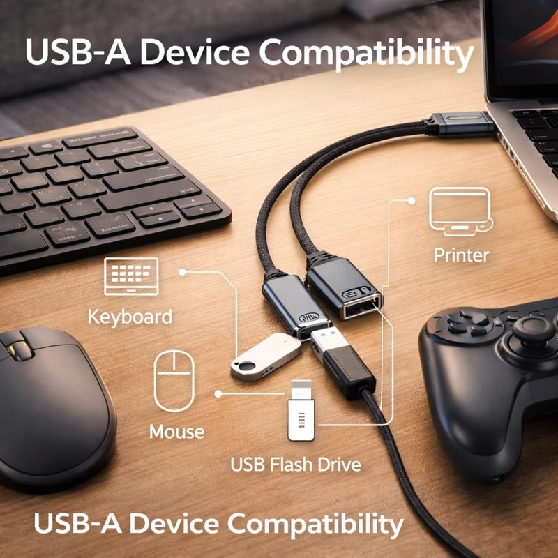 Mizi [2025 Upgraded USB-C to USB-A & USB-C PD Splitter