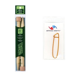 Clover Needlecraft Takumi Bamboo Single Point Knitting Needles 10 inch Size 19/15mm 3011 19 with Stitch Holder