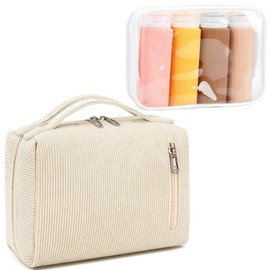 Toiletry Bag Women's Cosmetic Bag Wash Bag Size Toiletry Bag Organiser for Men and Women Makeup Bags Gifts, corduroy strawberry, RESISE