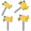 4 Pieces 4 Blade T Groove Milling Cutter for Router,