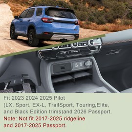 HGWEI HGWEI 2pcs Center Console Organizer Compatible with Honda Pilot 2023-2025/2026 Passport Interior Accessories, Middle Glove Box Hidden Armrest Drawer Gear Shift Storage Tray (Not for Ridgeline)