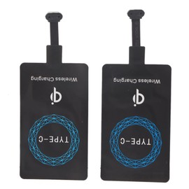 Wireless Charging Receiver Sheet, Type-C Charging Receiver, Qi Standard, Set of 2, Lightweight, Just Place and Charge, Apply to Type-C Interface