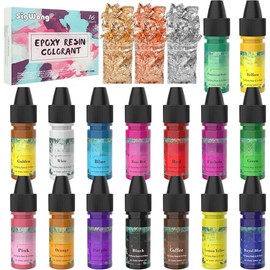 Epoxy  Pigment - 16 Colors Translucent  Colorant, Highly Concentrated  Dye for DIY  Making, AB  Coloring - 10ml - Colour: Multicolor