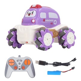 Cartoon Cars Cute Electric Small Drift Safe Cartoon Remote Control Cars Toys for Kids Purple Ambulance