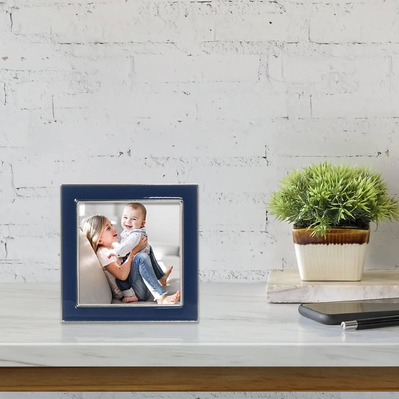 Lawrence Frames Metal Frame, Polished Enamel, Blue, 4x4
