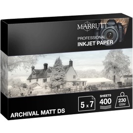 Marrutt 230gsm Archival Matt Double Sided Inkjet Photo Paper: 5" x 7" - 400 Sheets