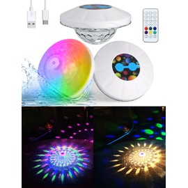 Floating Pool Lights with Remote, Changing Multicolor Pool Lights, IP68 Waterproof (2 Pack)