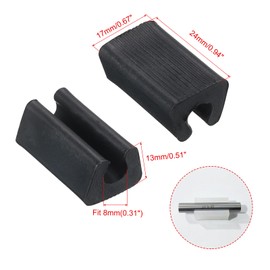 PATIKIL 8mm Rectangle Chair Leg Cover, 36Pcs Plastic Non-Slip Furniture Feet Protectors Tips Covers Floor Glides Tubing Caps for Office Home, Black