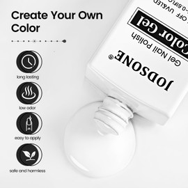 JODSONE White Gel Nail Polish, 2Pcs 18ml White Gel Polish